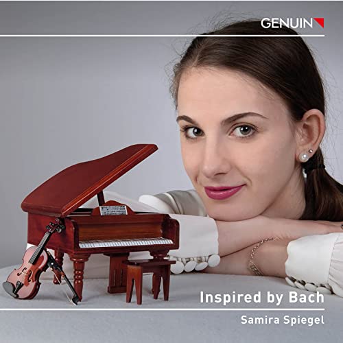 CD cover featuring Samira Spiegel, a miniature piano, and violin.