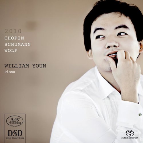CD cover featuring pianist William Youn, composers listed, and logos.