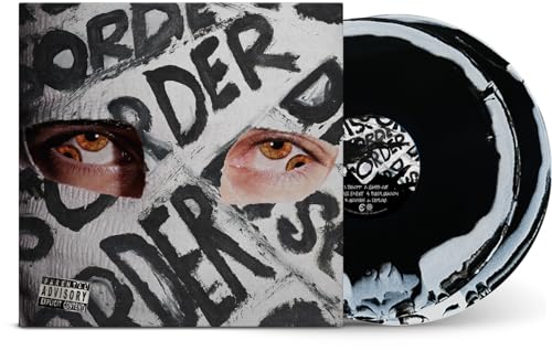 Vinyl record with cover art featuring eyes and distressed text.