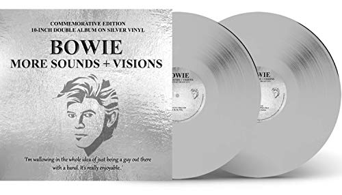 Silver vinyl record set of David Bowie’s “More Sounds + Visions.”