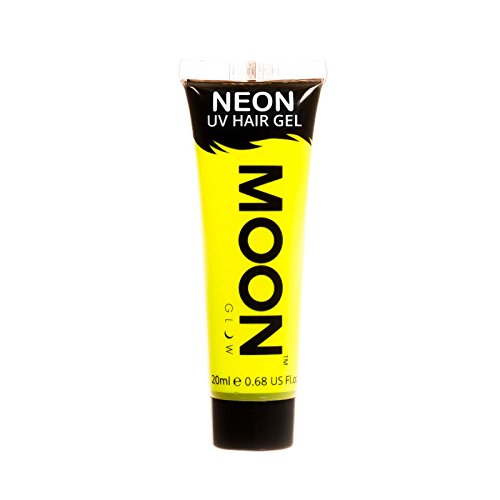 Moon Glow - Neon UV Hair Gel - 20ml Intense Yellow – Temporary wash out hair colour dye - Spike and glow!