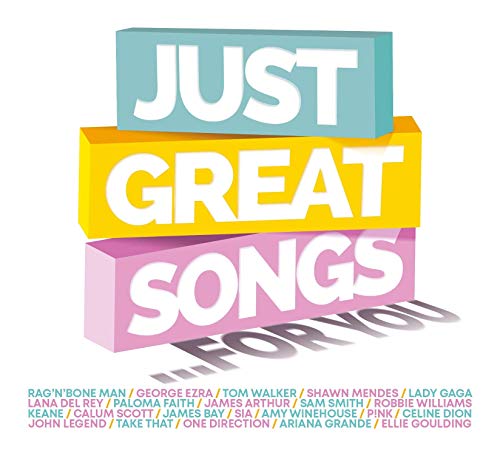 CD cover with stacked, colorful text: "Just Great Songs... For You!" and artist names.