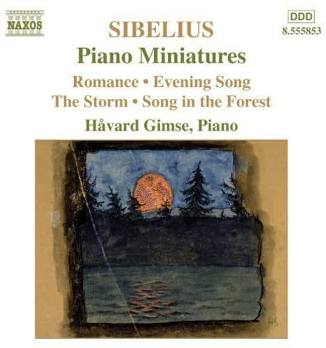 CD cover for Sibelius piano music featuring a landscape painting.