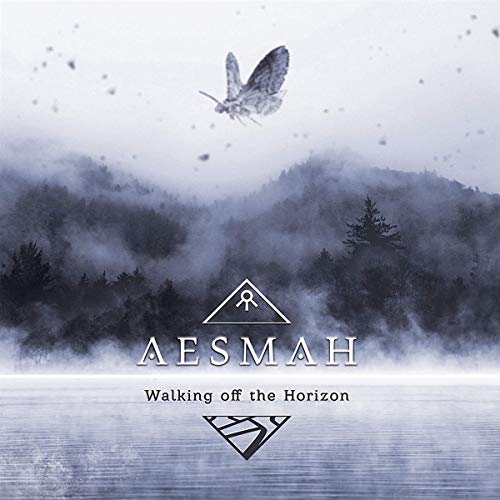 CD cover: misty mountains, a moth, and the band name Aesmah.