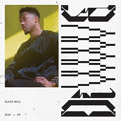 Album cover for Black Milk’s “DiVE” featuring a portrait and abstract graphics.
