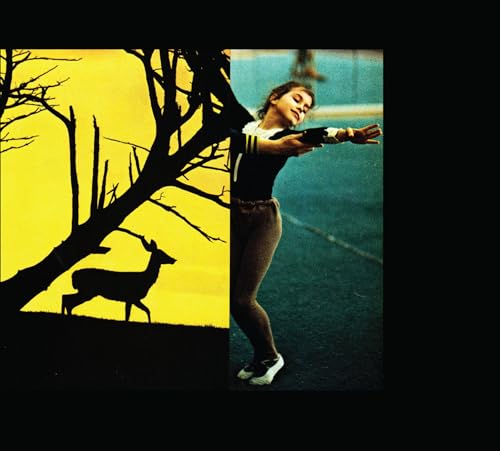CD cover with a deer silhouette and a woman in athletic wear.