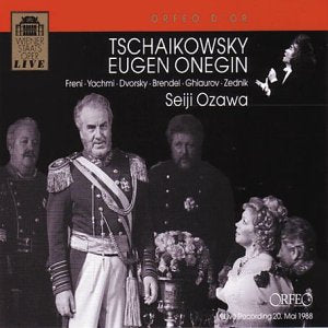 CD cover for Tchaikovsky’s *Eugene Onegin* opera, featuring performers in costume.