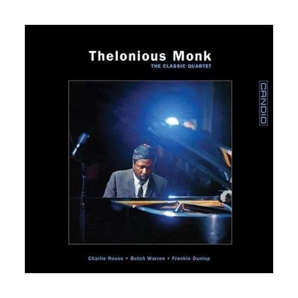 Thelonious Monk album cover featuring a black and white photo of Monk at a piano.