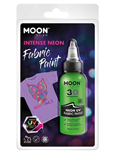 Smiffys Moon Glow - Neon UV Intense Fabric Paint, Green