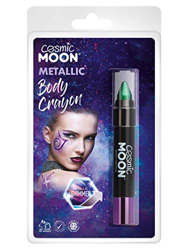 Smiffys Cosmic Moon Metallic Body Crayons, Green