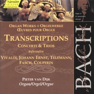 CD cover for Pieter Van Dijk’s Bach organ transcriptions, with baroque imagery.
