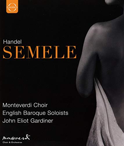 Blu-ray cover for Handel’s *Semele*, featuring a partial figure draped in fabric.