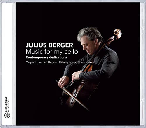 CD cover featuring cellist Julius Berger in profile, playing his instrument.
