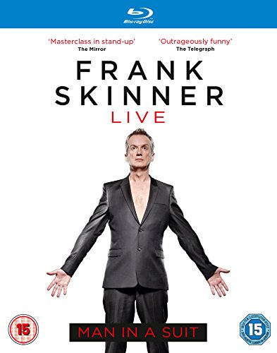 Frank Skinner in a suit, arms outstretched, on a Blu-ray cover.