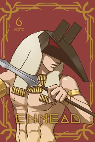Egyptian-style figure with a weapon, volume six of Ennead manga.