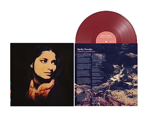 Red vinyl record and album cover featuring Sheila Chandra’s portrait.
