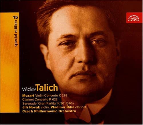 CD cover featuring a portrait of conductor Václav Talich, text details.