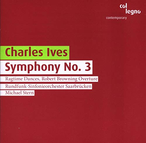 Red CD cover with text: "Charles Ives Symphony No. 3" and composer’s name.