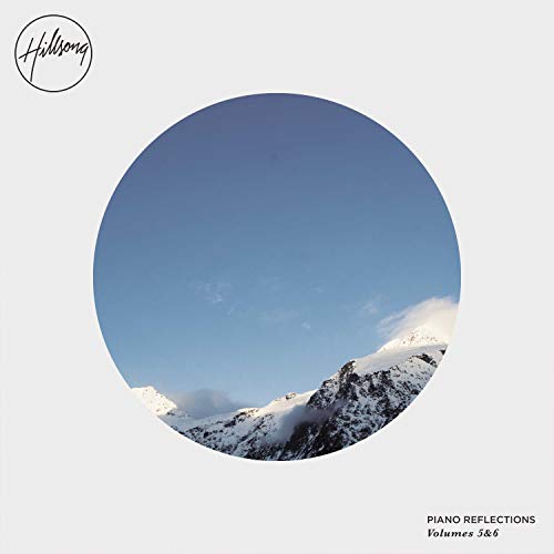 Hillsong Piano Reflections CD cover with snowy mountains in a blue circle.