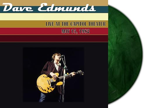Dave Edmunds album cover with a green marble vinyl record on the right.