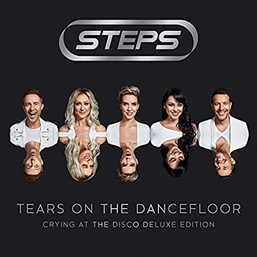 Steps band members’ faces arranged in a mirrored, repeating pattern on black.
