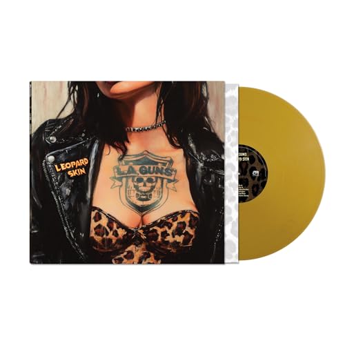 L.A. Guns “Leopard Skin” vinyl record with album cover and yellow disc.