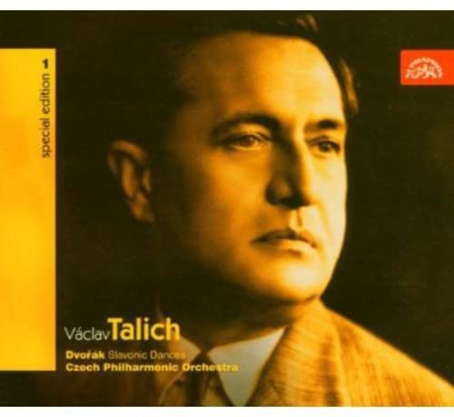 CD cover featuring a sepia portrait of Václav Talich with text and yellow border.