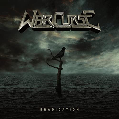 War Curse album cover: dark seascape with a raven on a branch.