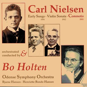 CD cover featuring portraits of composers Carl Nielsen and Bo Holten.