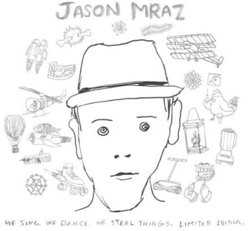 Hand-drawn album cover for Jason Mraz’s “We Sing. We Dance. We Steal Things.”