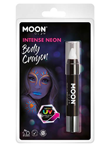 Smiffys Moon Glow Intense Neon UV Body Crayons, White