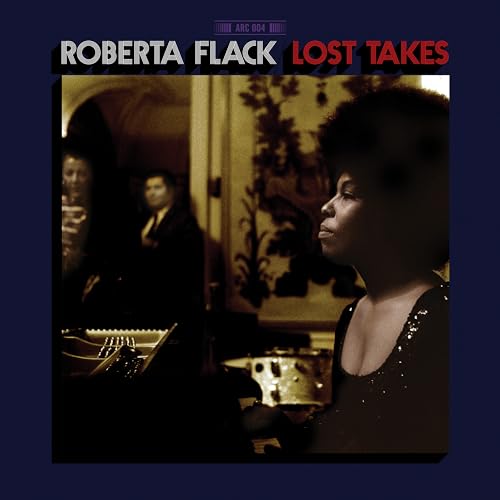 Roberta Flack album cover, portrait of a singer in sepia tones.