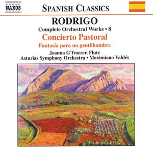 CD cover for Rodrigo’s orchestral works with a landscape painting.