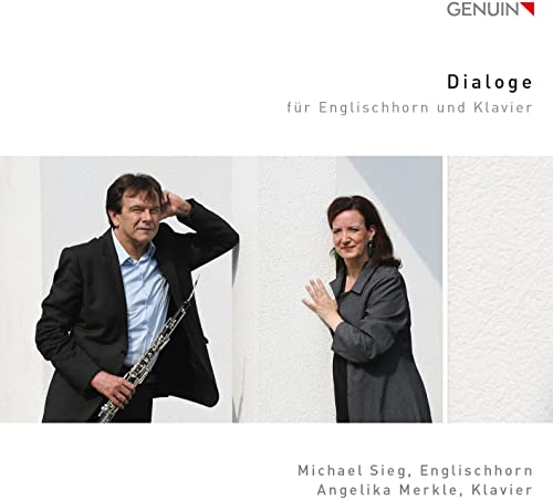 CD cover featuring musicians Michael Sieg with horn and Angelika Merkle at piano.