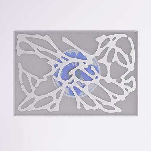 CD case with abstract white and blue swirling design.