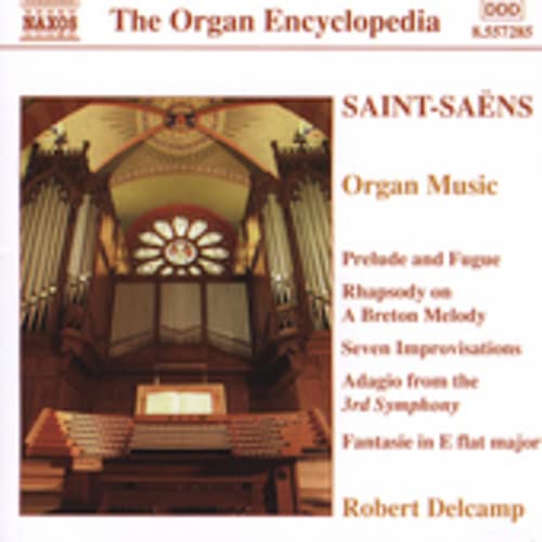 CD cover featuring a church organ interior and text: "SAINT-SAENS Organ Music".