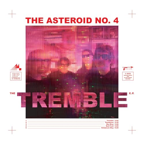 Vinyl record cover for "The Asteroid No.4 - Tremble" with abstract portrait.