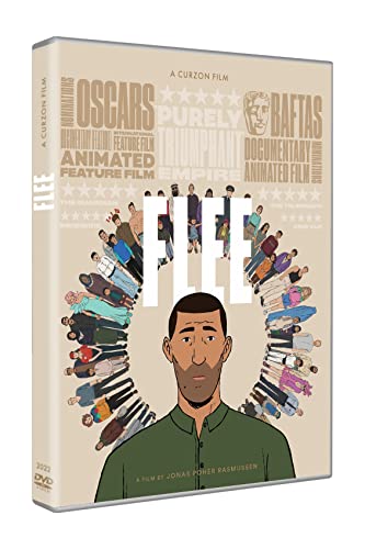 Flee" DVD cover featuring an animated man surrounded by small figures.