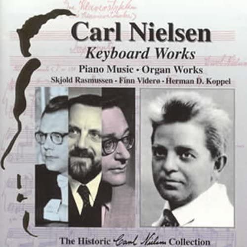 CD cover for Carl Nielsen’s keyboard works, featuring portraits of musicians.