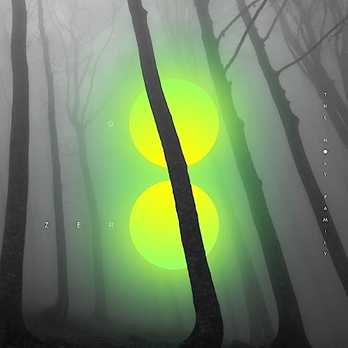 Dark forest scene with glowing green circles and album title text.