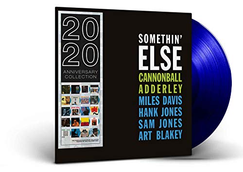 Black album cover with blue vinyl record, featuring text and artist names.
