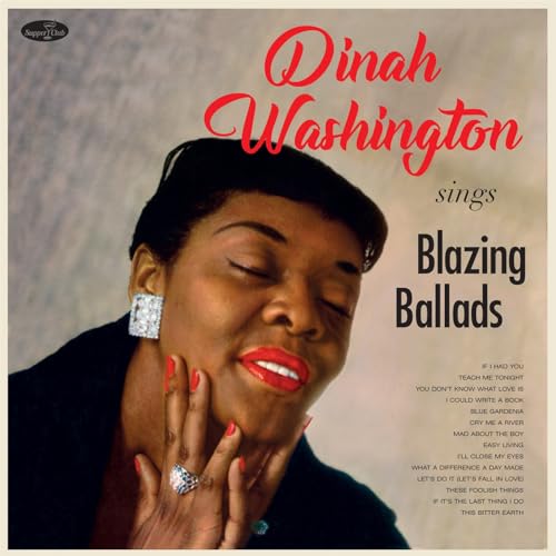 Dinah Washington album cover, āBlazing Ballads,ā with portrait and tracklist.