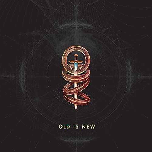 Toto “Old Is New” CD cover with a sword and spiral design.