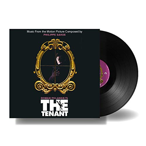 The Tenant" vinyl record with ornate frame and shadowy figure on cover.