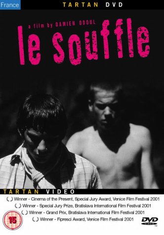 DVD cover for “Le Souffle” featuring two shadowed young men.