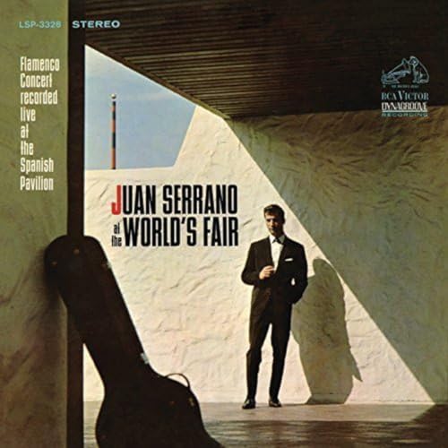CD cover: Juan Serrano portrait, guitar, and abstract architectural background.