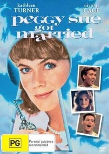 DVD cover for "Peggy Sue Got Married" featuring Kathleen Turner and Nicolas Cage.