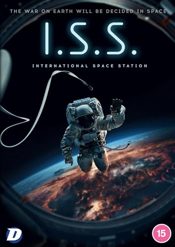 DVD cover for “I.S.S.” showing an astronaut in space above Earth.