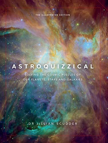 Book cover: “Astroquizzical” with colorful nebula background and author’s name.