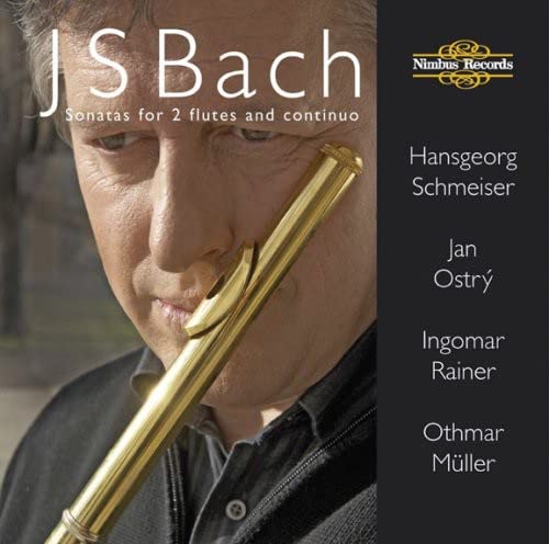 CD cover featuring J.S. Bach, a flute, and performer names.